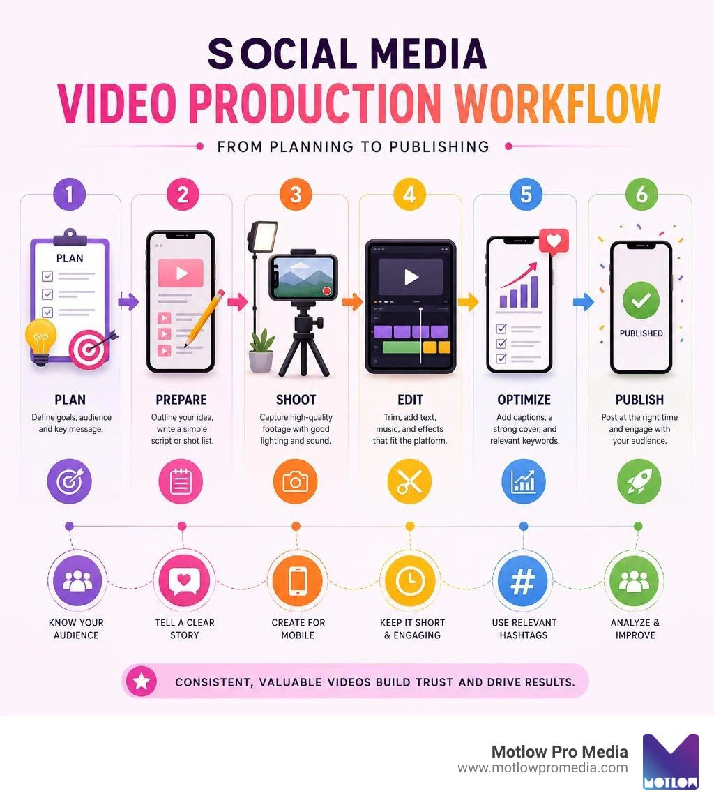 Social media video production workflow from planning to publishing infographic infographic Social media video production workflow from planning to publishing infographic infographic