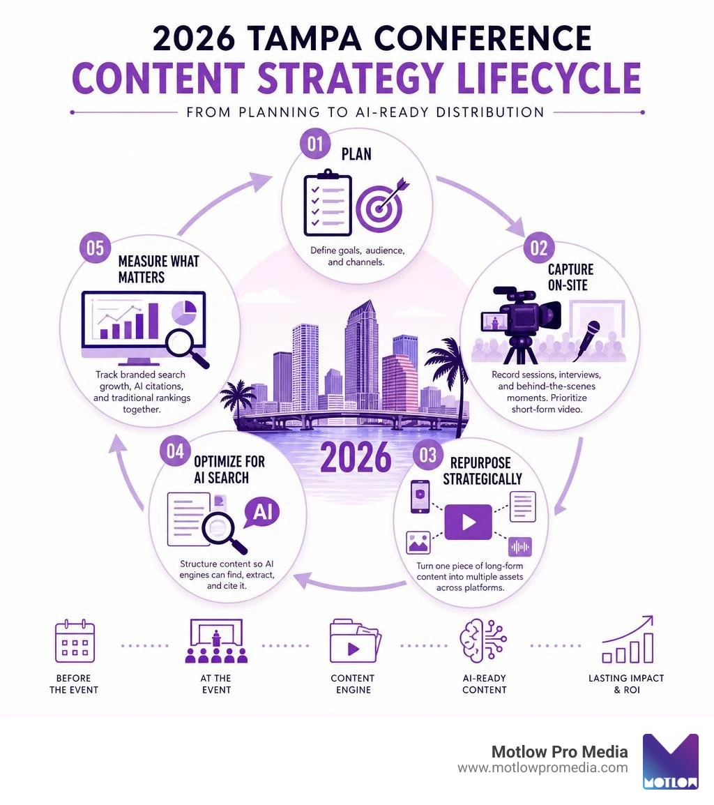 2026 Tampa conference content strategy lifecycle from planning to AI-ready distribution infographic 2026 Tampa conference content strategy lifecycle from planning to AI-ready distribution infographic