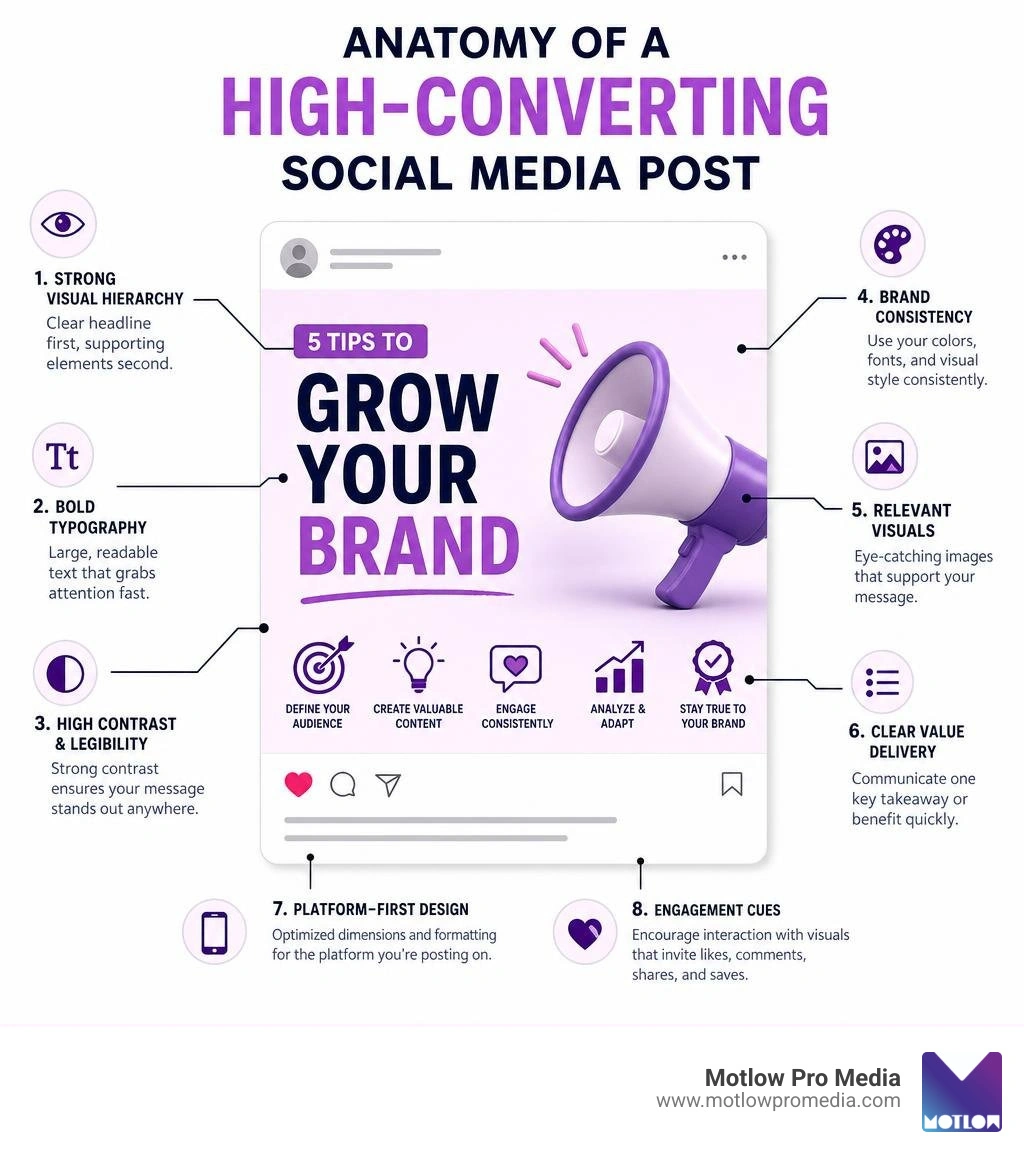 Anatomy of a high-converting social media post infographic infographic Anatomy of a high-converting social media post infographic infographic