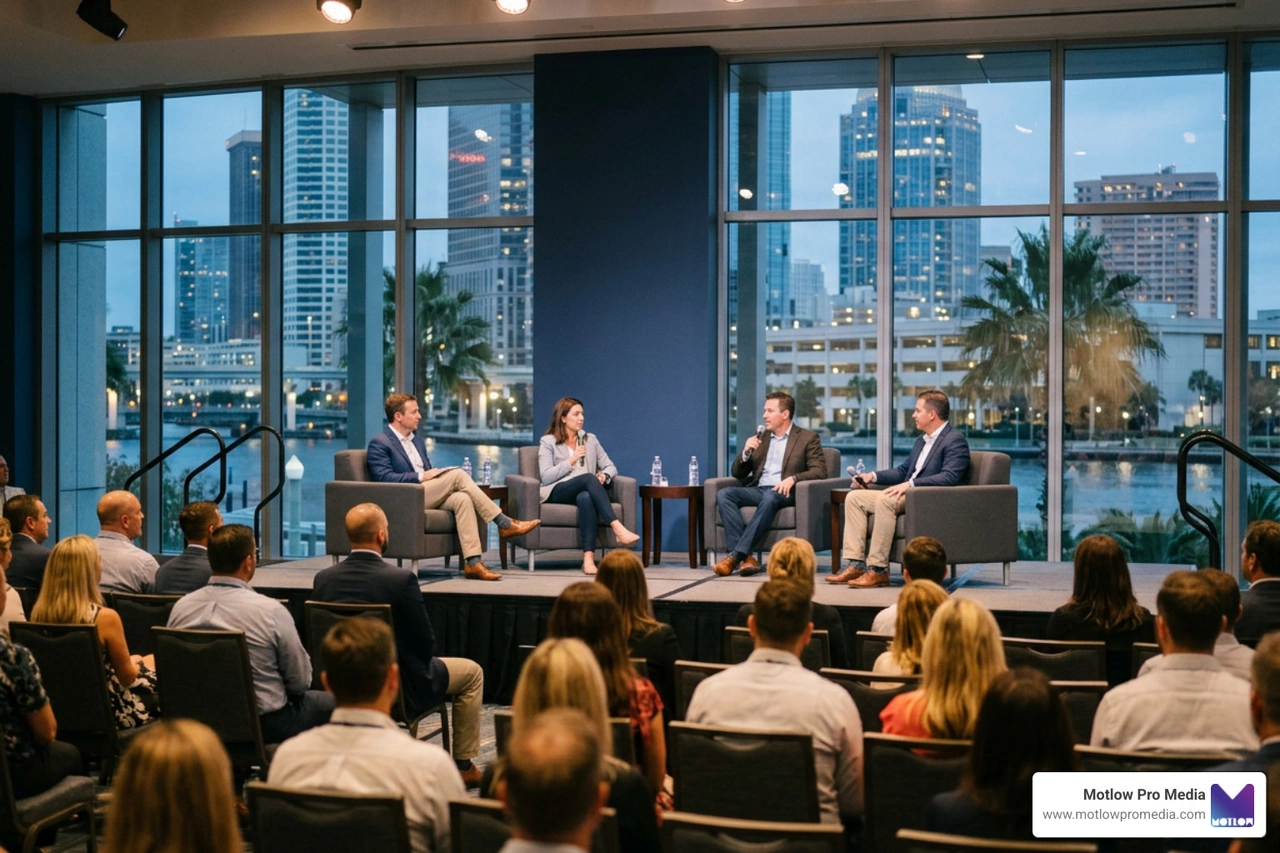 Live panel discussion in downtown Tampa Live panel discussion in downtown Tampa
