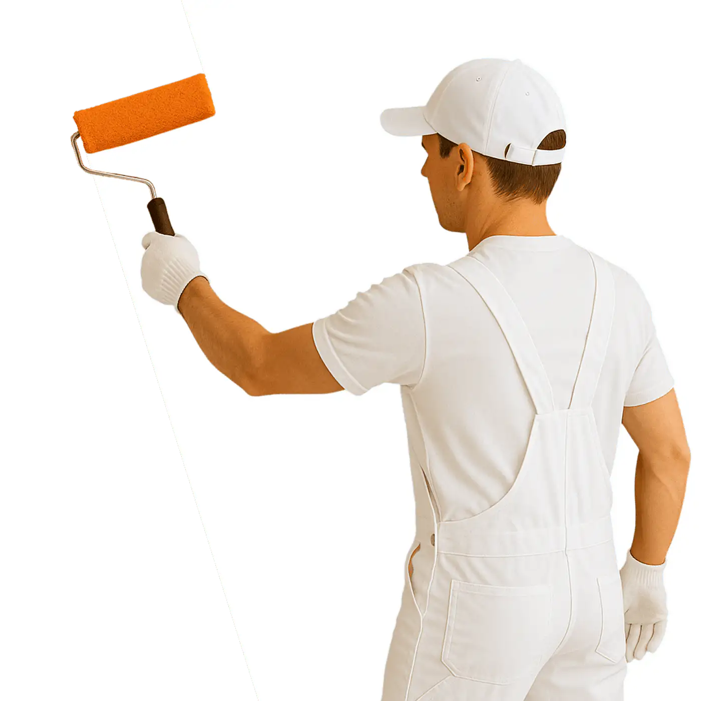 Painter rolling wall