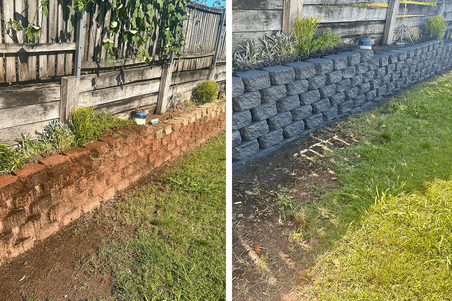 Retaining Wall Transformation with Custom Colour Match