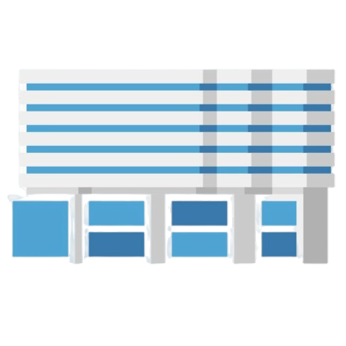 A minimalistic illustration of a school building.