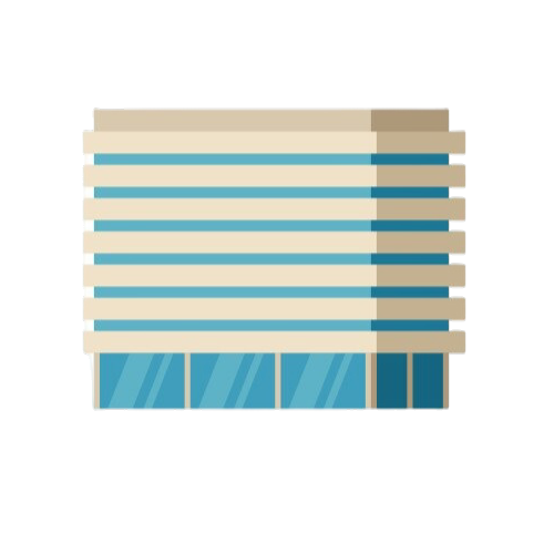 A minimalistic illustration of a restaurant building.