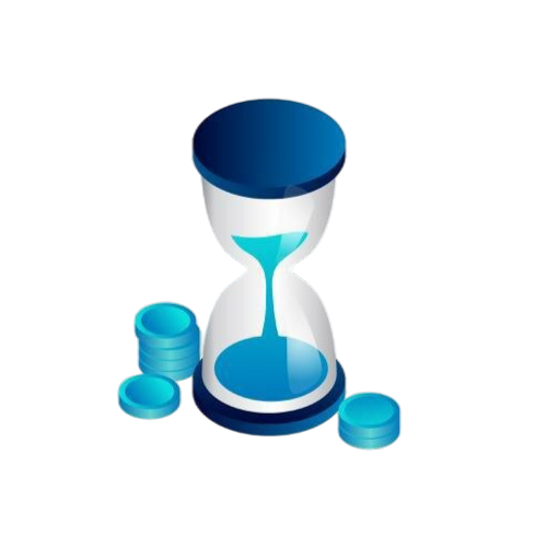 A minimalistic illustration of a hourglass.