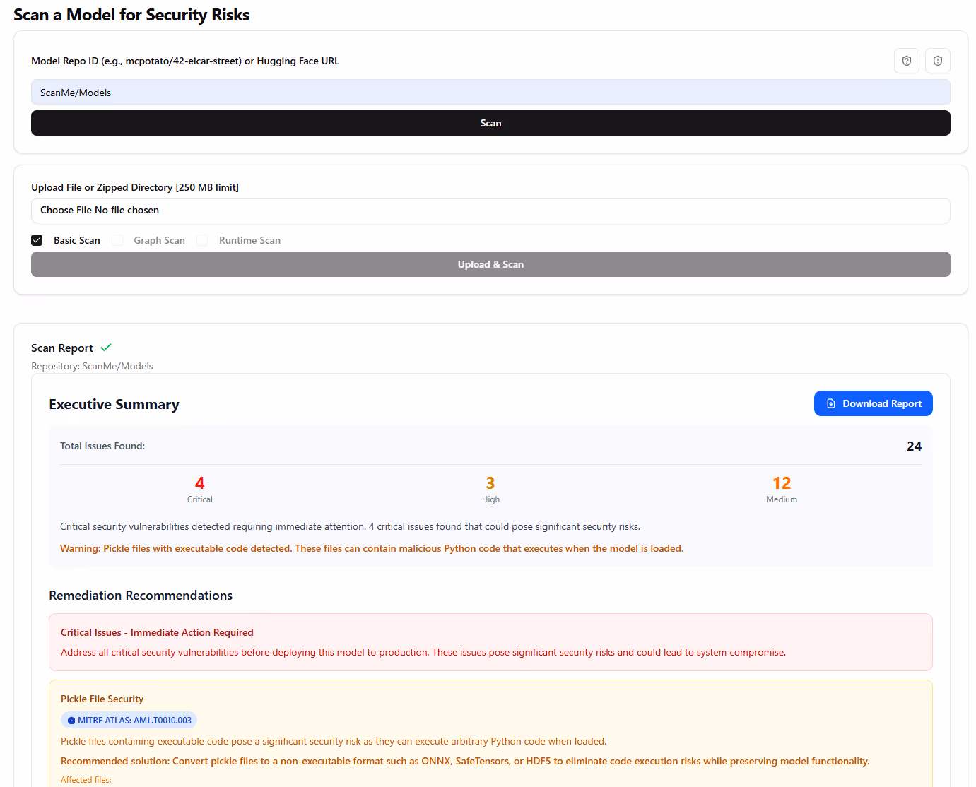 Model Scan Executive Summary