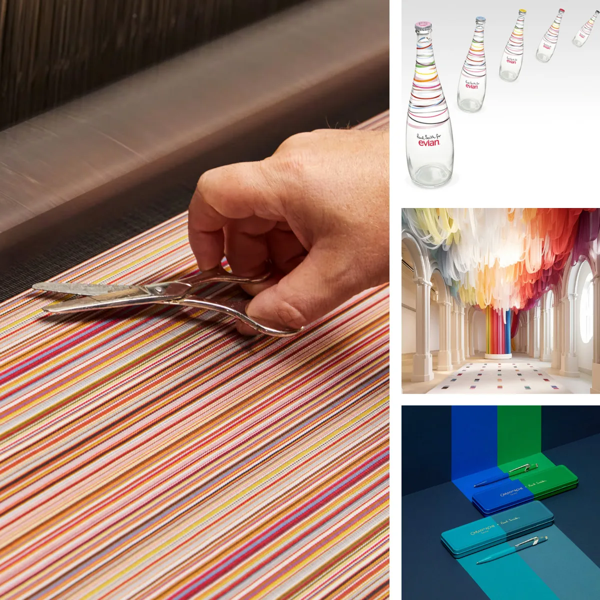 Motif Paul Smith®, bouteille Evian, The Rug Company, Caran d'Ache