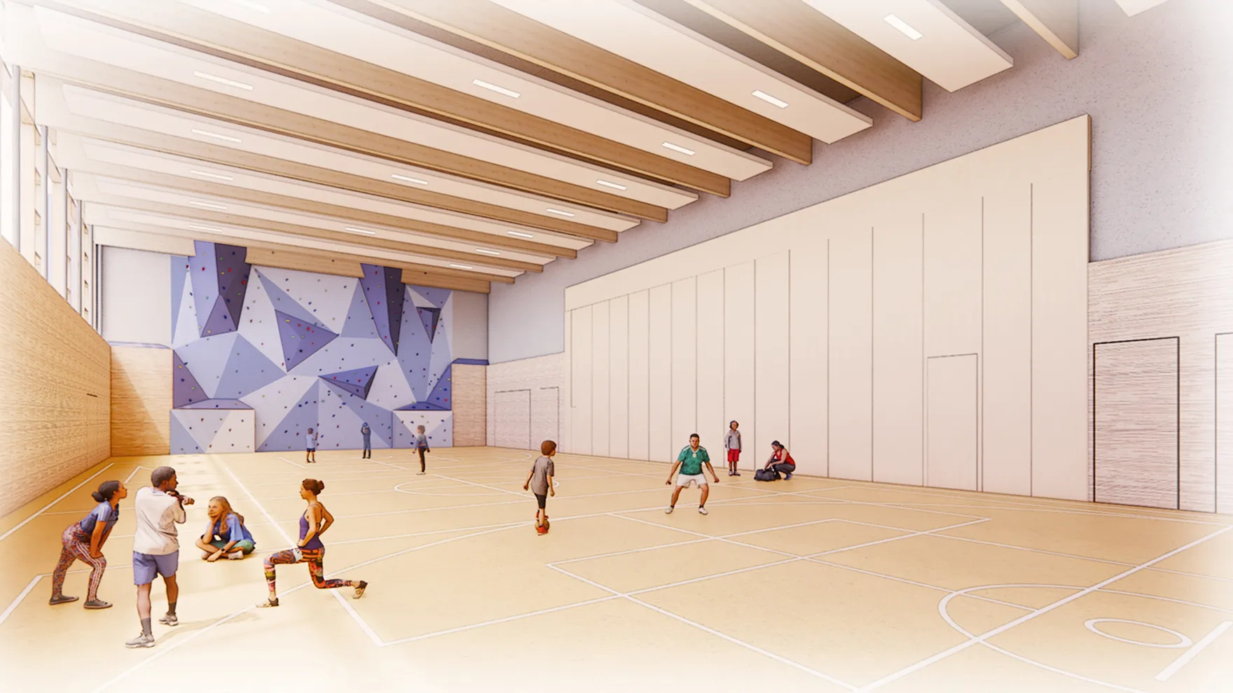Rendering der zukünftigen Turnhalle der Academy of LIFE