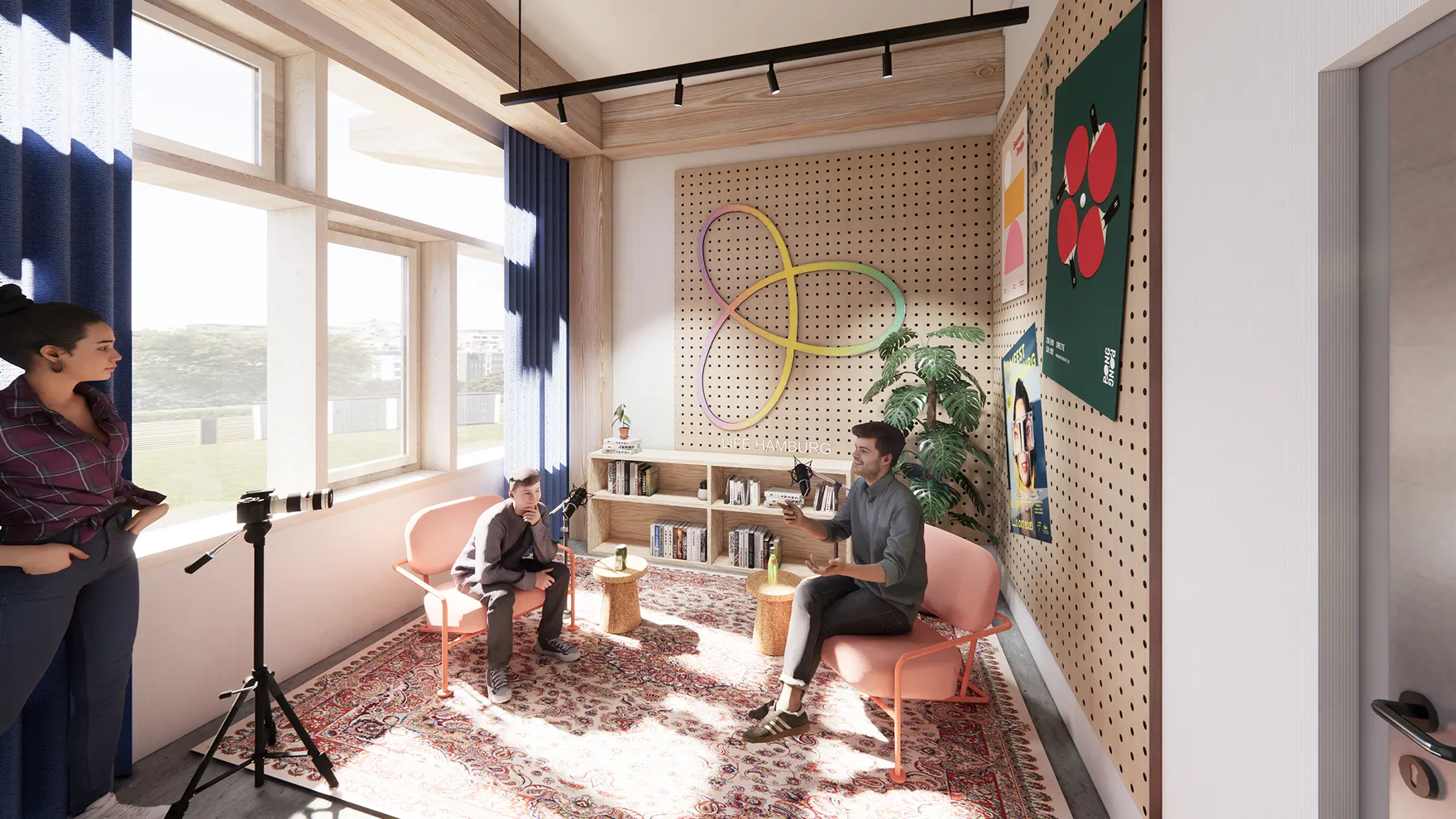 Rendering des zukünftigen Podcast Studios von LIFE HAMBURG