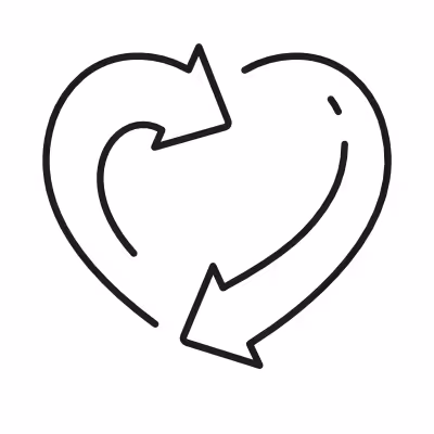 Simple line icon of a large heart with a smaller heart inside, symbolizing adjustment issues.