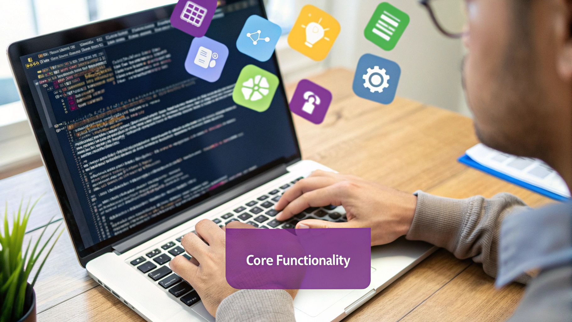 An abstract, futuristic image showing interconnected data nodes and neural network pathways.