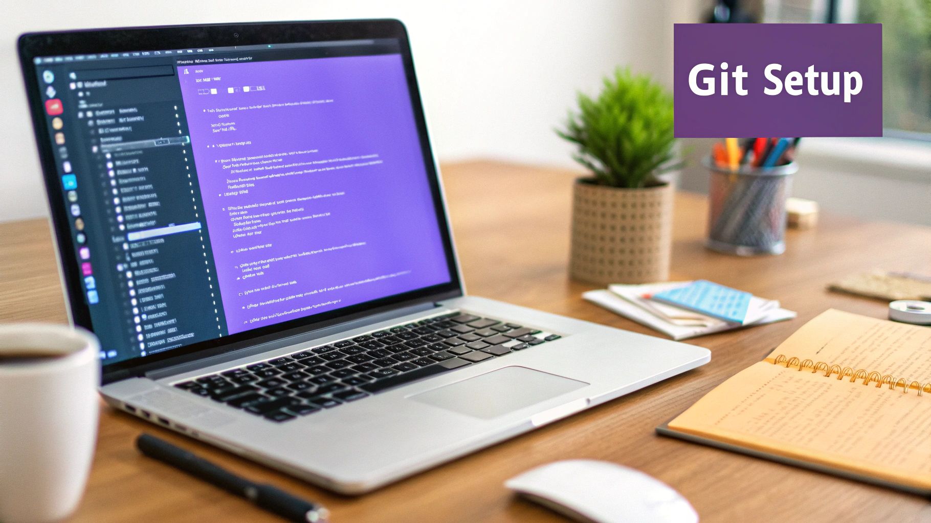 A developer's desk with a laptop displaying code, representing a prepared local development environment.