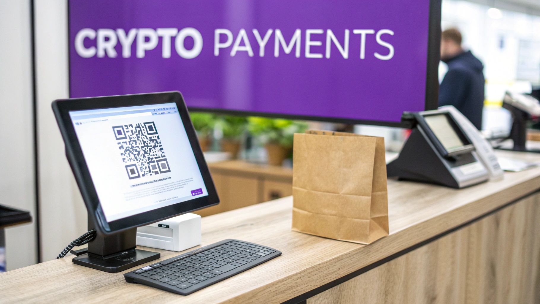 A digital illustration of a secure payment gateway for cryptocurrencies