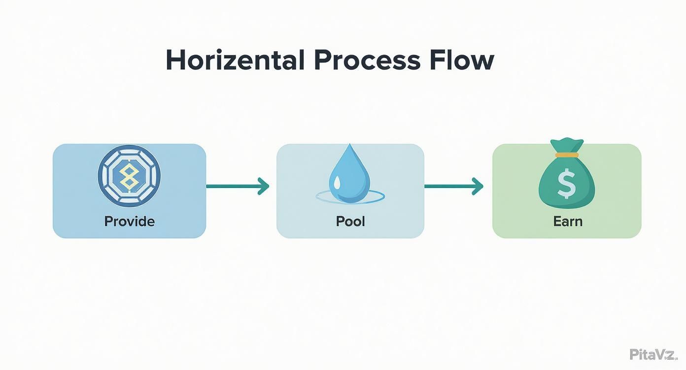 Infographic about what is liquidity mining