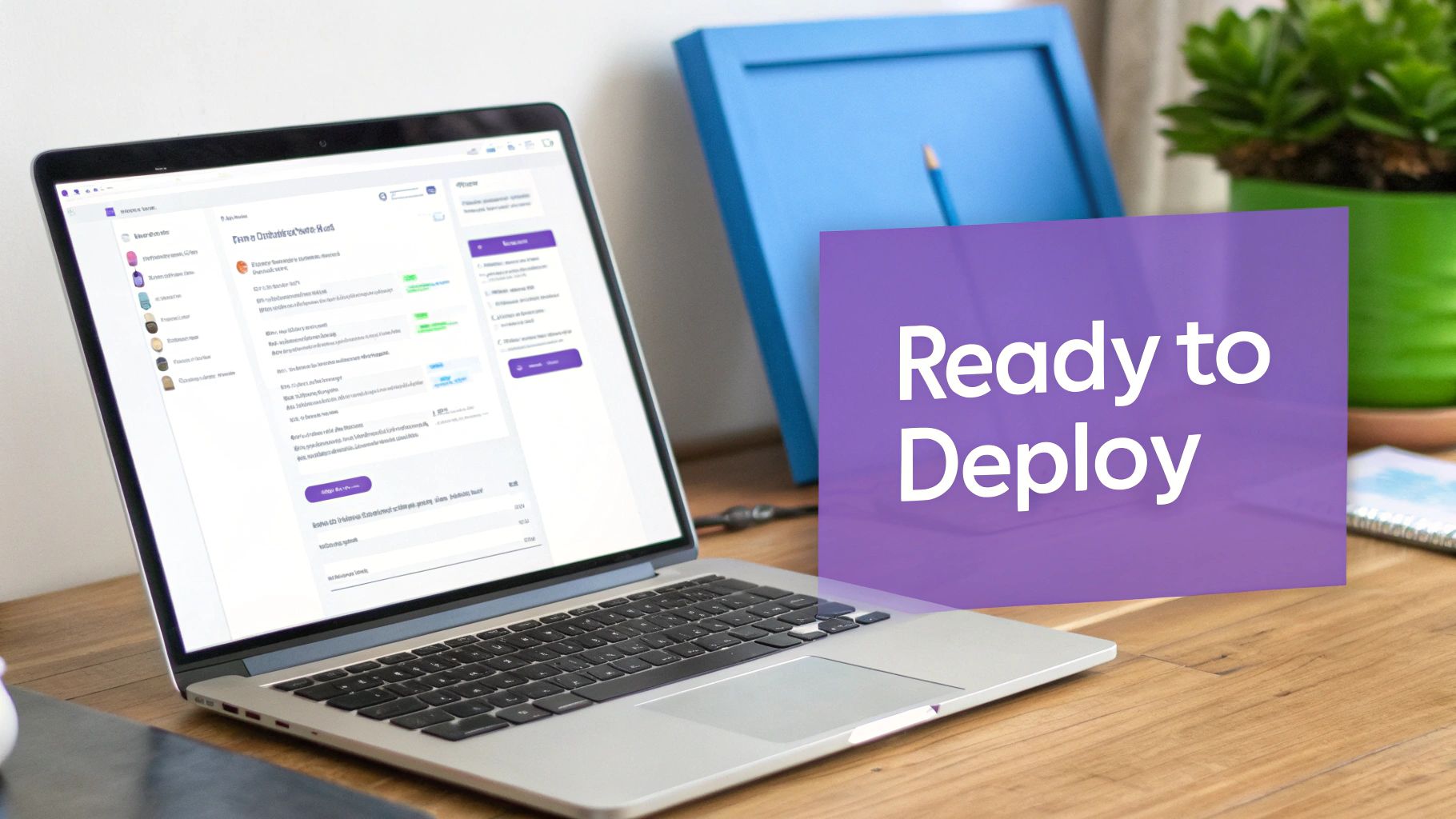 A laptop showing various hosting provider logos like Vercel, Netlify, and GitHub Pages on the screen.