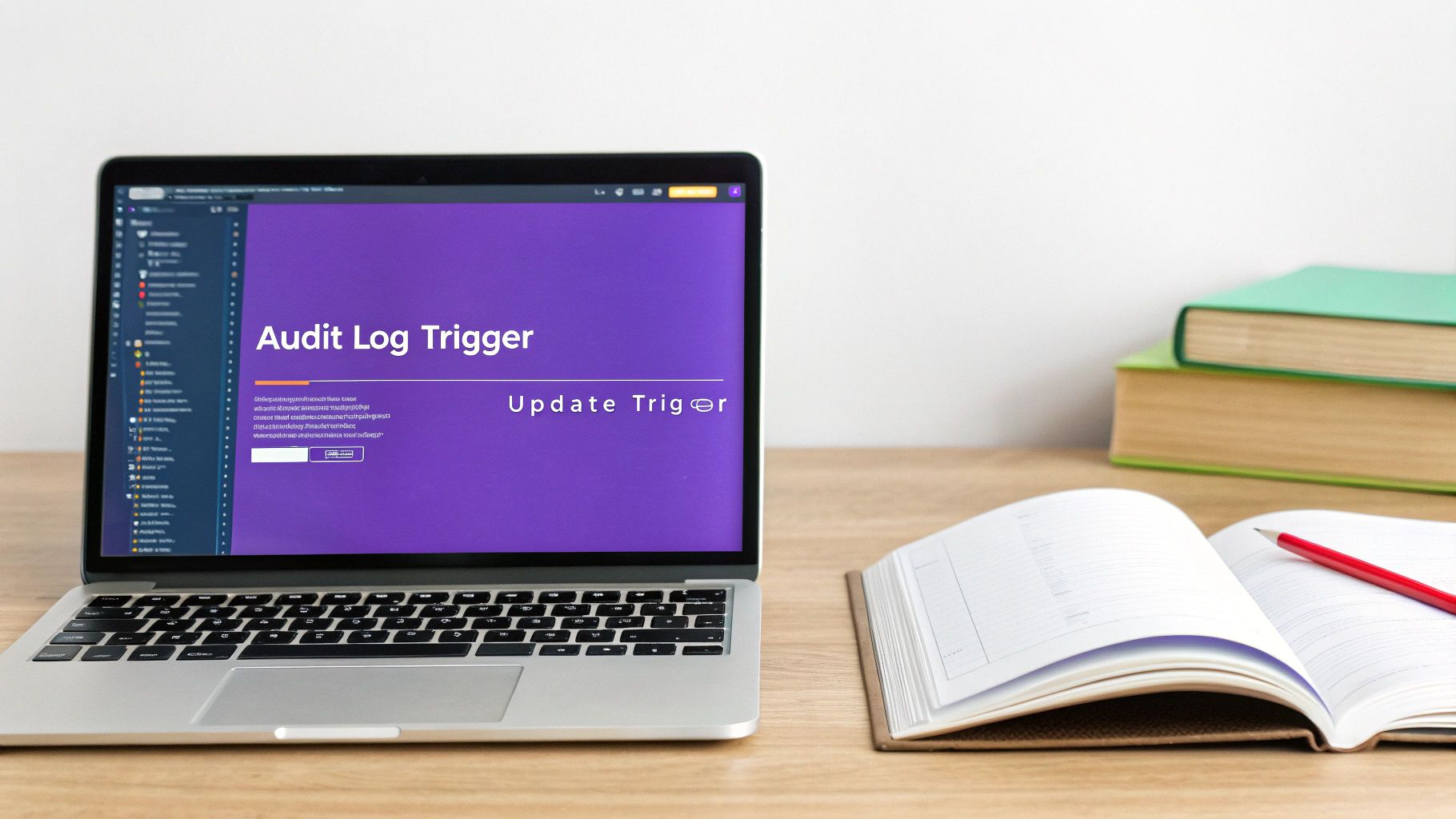 A developer writing SQL code on a computer screen