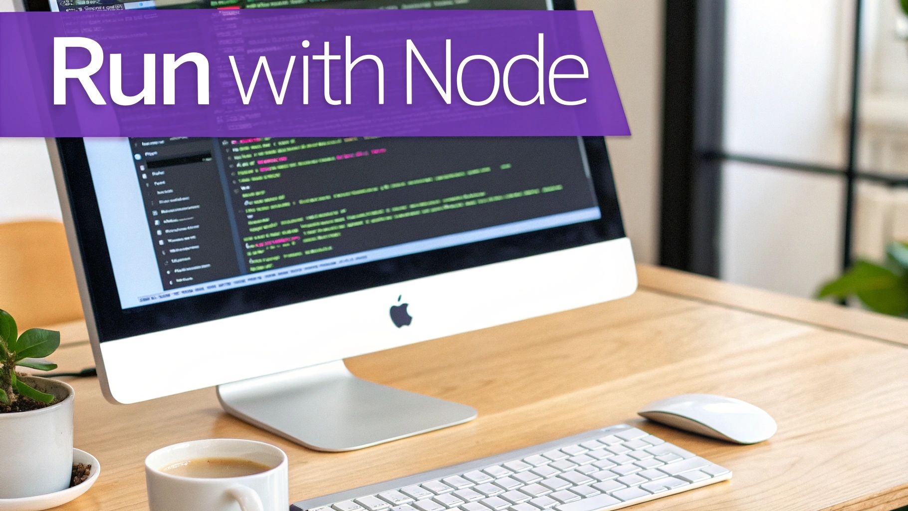 A developer's screen showing a terminal with a Node.js script being executed.