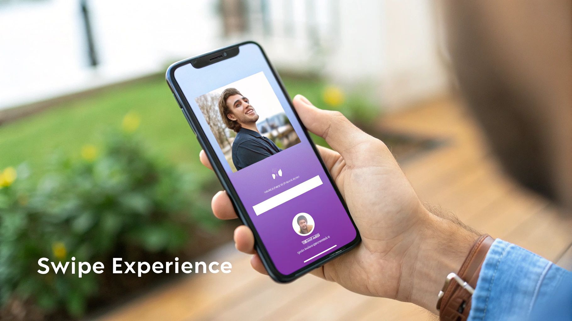 Person swiping on a dating app on their phone