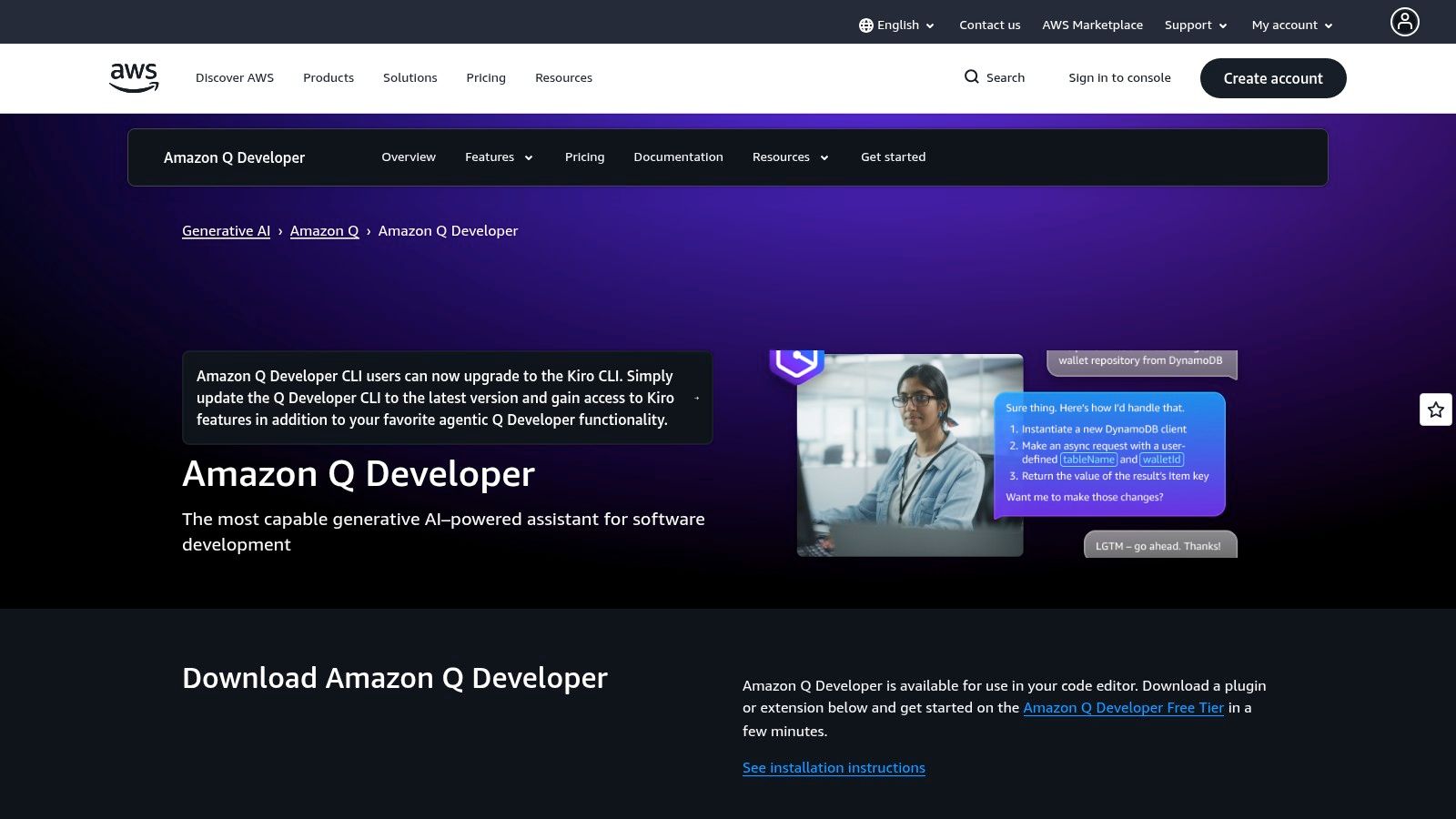 Amazon Q Developer (successor to Amazon CodeWhisperer)