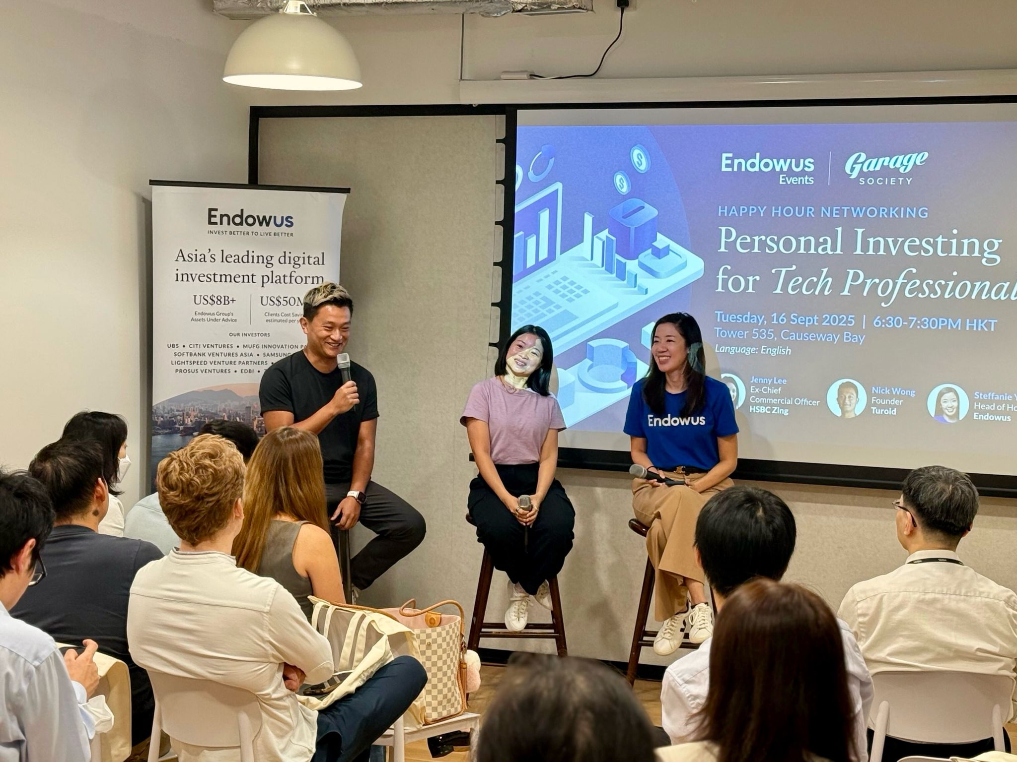 Event space at Tower 535 in Causeway Bay set up for a seated session
