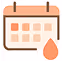 Illustration of a calendar depicting a menstrual calendar