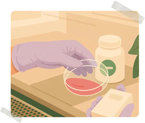 Illustration of a person analyzing a PCOS complement