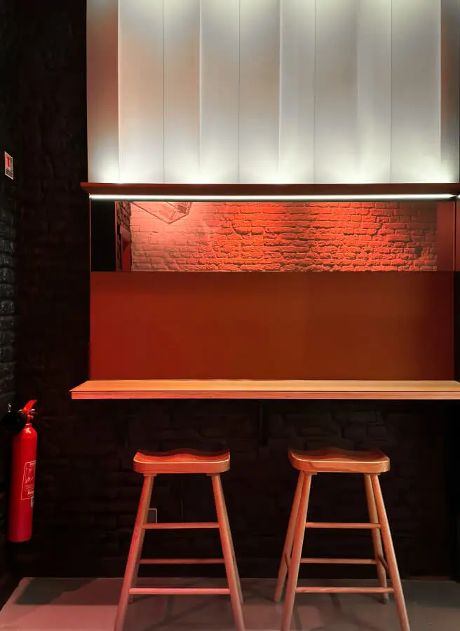 Bar desk at Maloot, Audiophile Bar in Lille