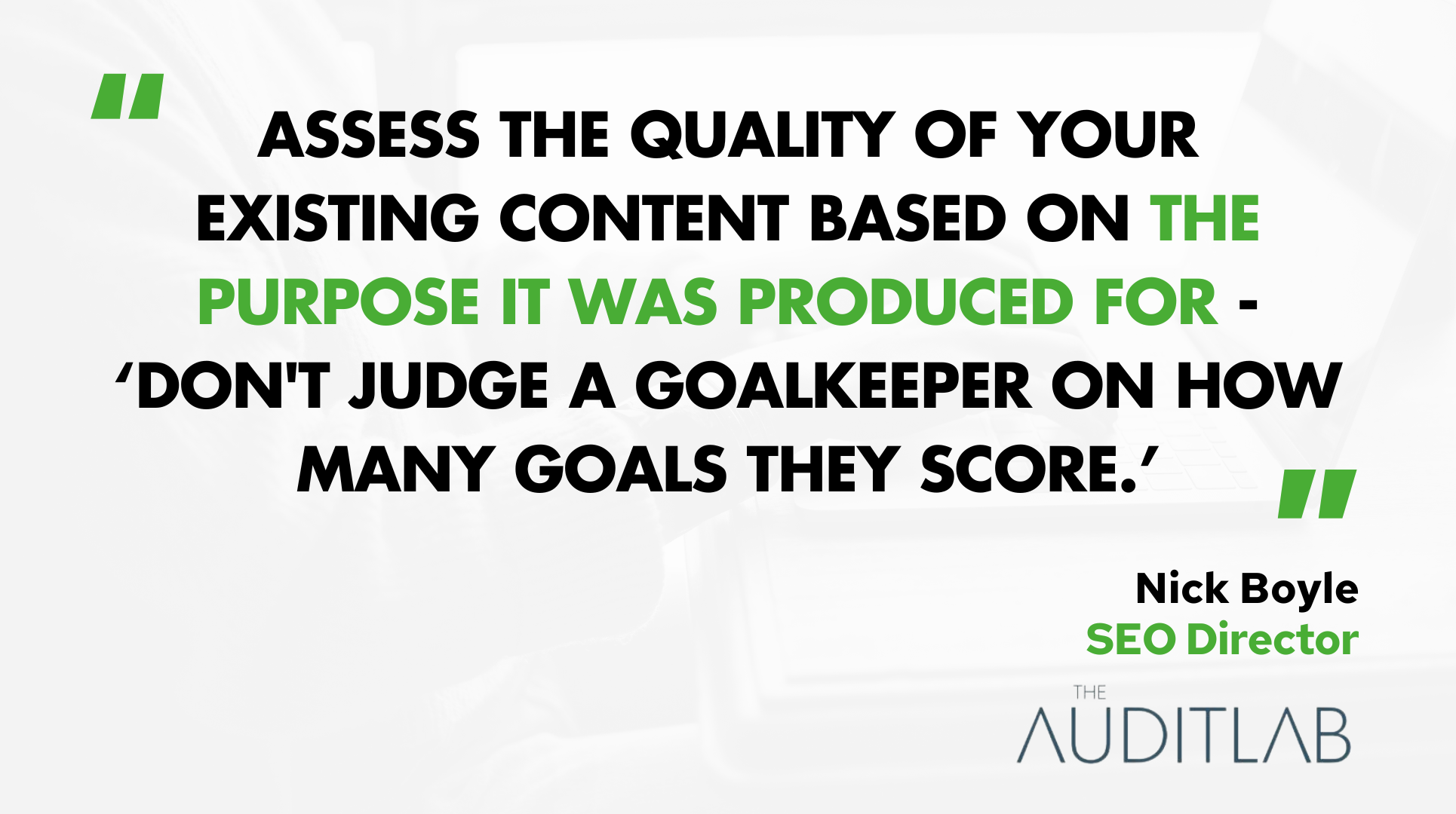 Nick Boyle on Assessing your Existing Organic Content