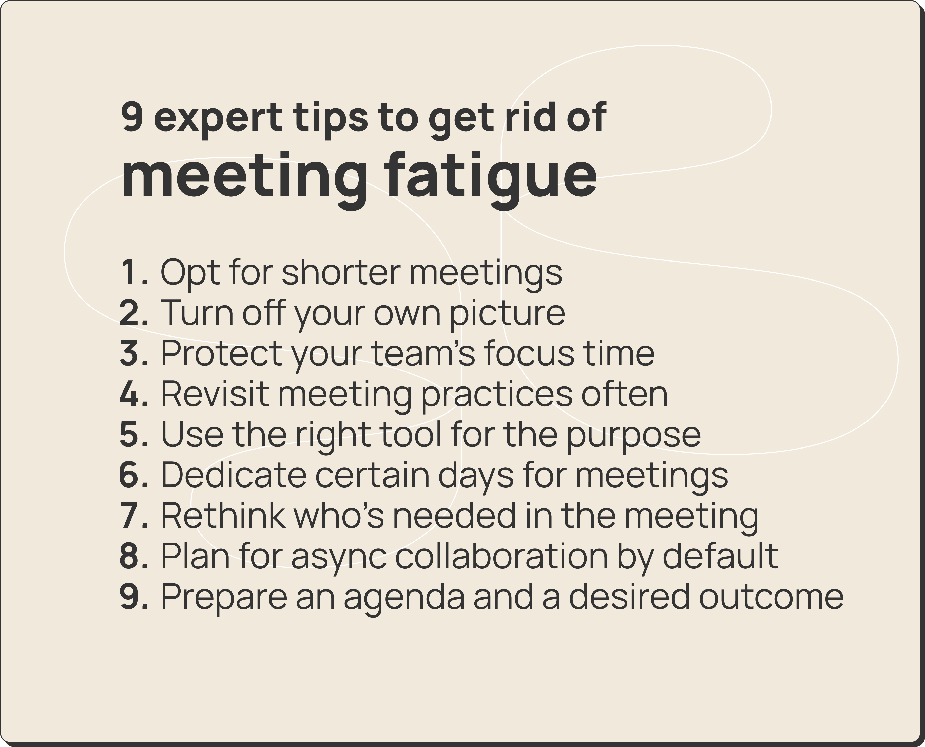 Top expert tips to get rid of meeting fatigue