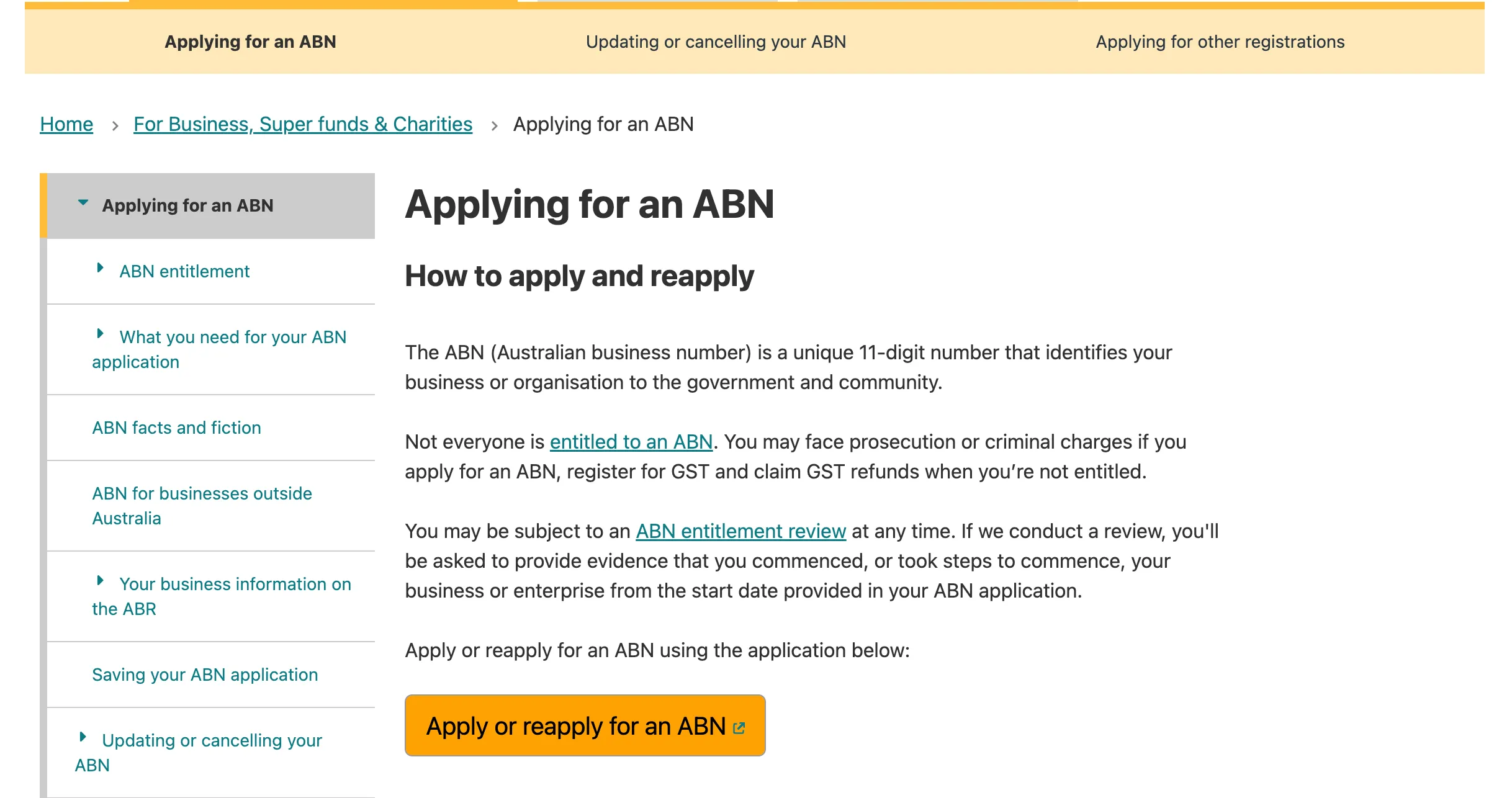 Apply for ABN