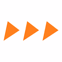 kurzes Logo von Edevis, 3 Orangene Pfeile.