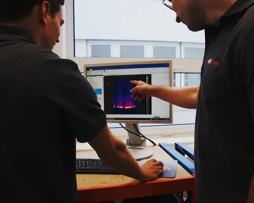 Auswertung einer Schweißnahtprüfung mit aktiver Thermografie