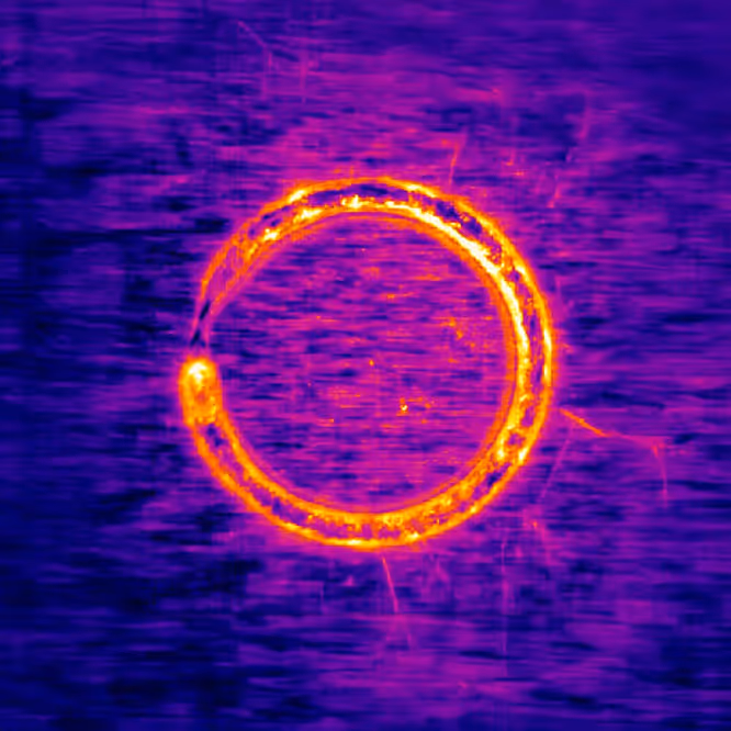 Thermogramm eines Batteriemoduls zur Erkennung thermischer Auffälligkeiten