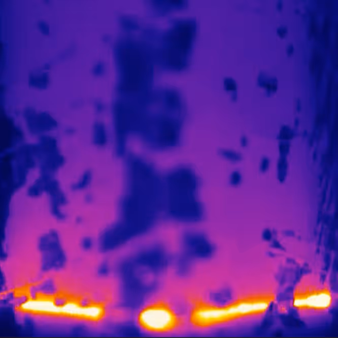 Thermografiebild einer Schweißnaht zur Detektion von Unregelmäßigkeiten und Fehlstellen