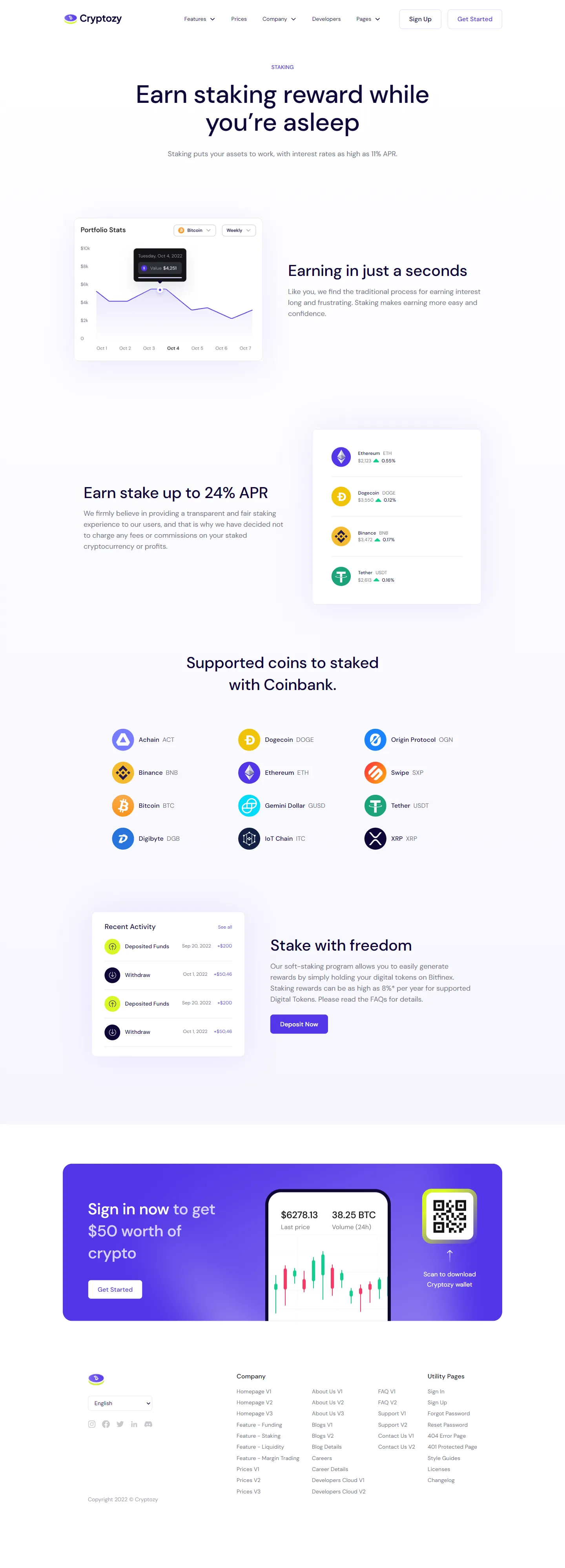 Cryptozy Assets - Features Staking