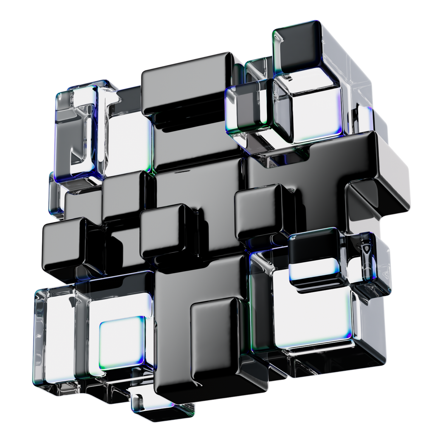 Blanksquare key visual, mix of transparent and solid glass