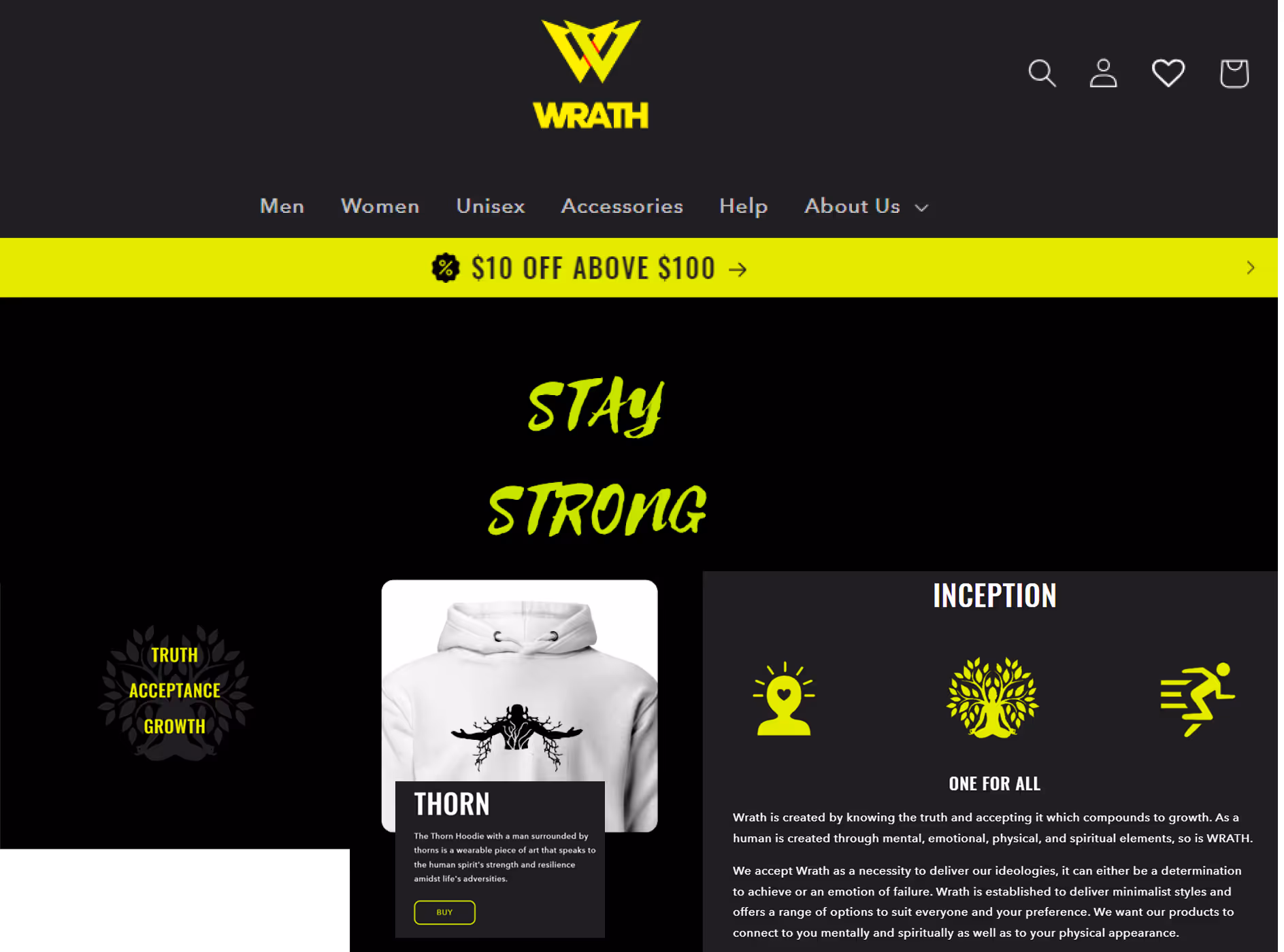 Wrath clothing brand website showcase — bold typography, lookbook, and product pages