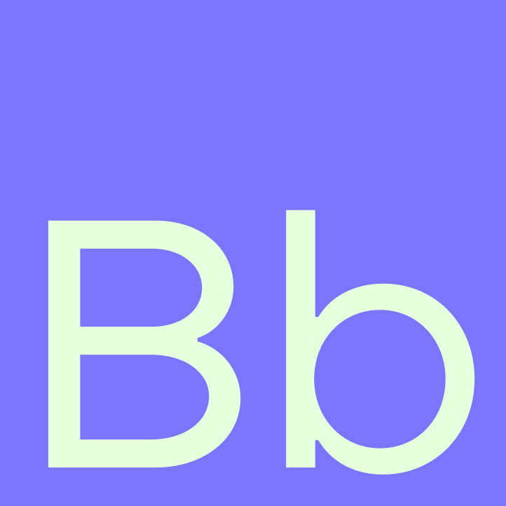 Typografiekonzept von Pharos Labs mit serifenloser Schrift auf violettem Hintergrund