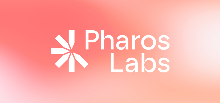 Pharos Labs Firmenlogo mit Hintergrund mit Farbverlauf, entwickelt von Studio Tülü für das Branding im Gesundheitswesen.