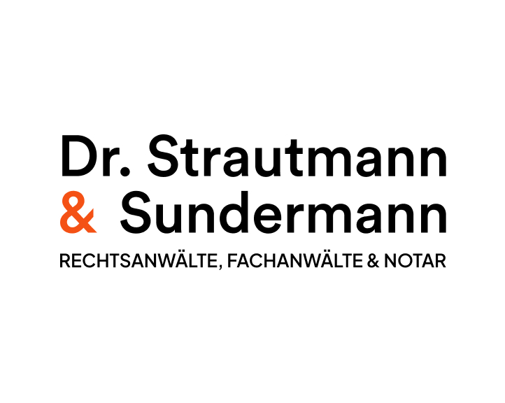 Vollständige Logoversion von Dr. Strautmann & Sundermann mit dem Untertitel „Rechtsanwälte, Fachanwälte & Notar“, der die Fachkompetenz der Kanzlei unterstreicht.