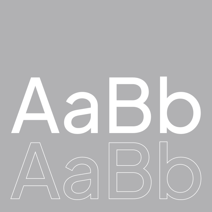 Anzeige der Jakarta Sans-Schrift in großen Groß- und Kleinbuchstaben (aaBB) in unterschiedlichen Stärken und Konturen vor grauem Hintergrund, wodurch der moderne und vielseitige Schriftstil hervorgehoben wird.