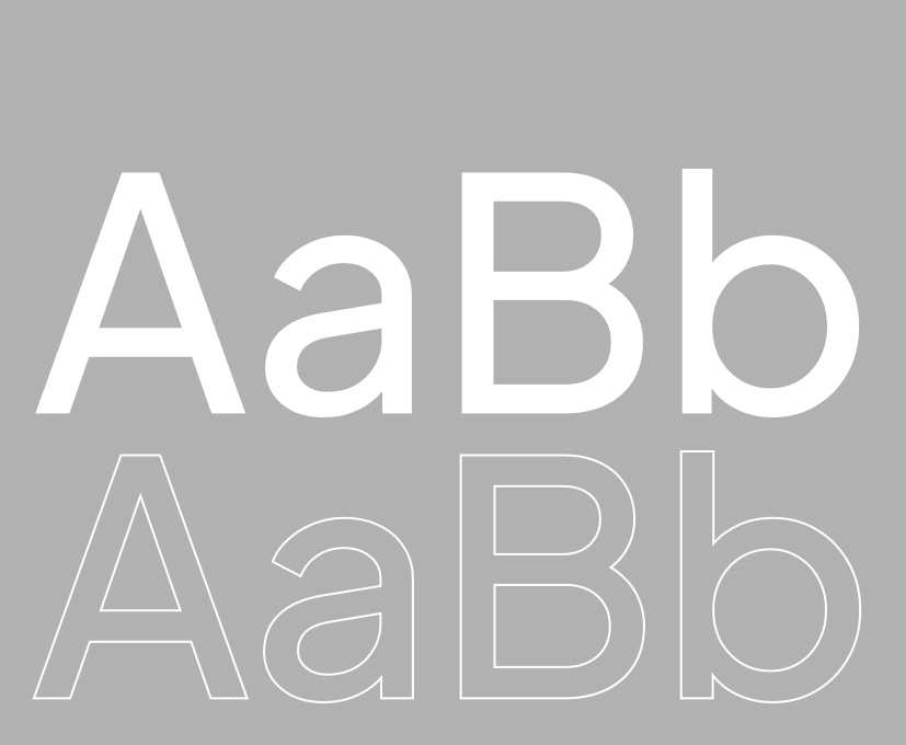 Anzeige der Jakarta Sans-Schrift in großen Groß- und Kleinbuchstaben (aaBB) in unterschiedlichen Stärken und Konturen vor grauem Hintergrund, wodurch der moderne und vielseitige Schriftstil hervorgehoben wird.