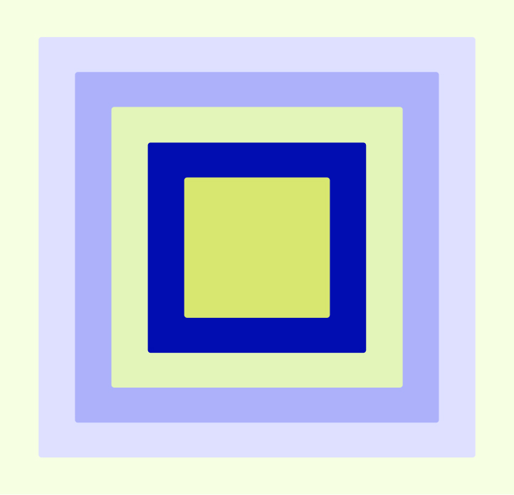 Eine Grafik mit überlagerten Quadraten in den Farben der Marke aenergi: Sonnengelb in der Mitte, umgeben von abwechselnd tiefblauen und zartvioletten Rahmen, die einen kräftigen und strukturierten visuellen Effekt erzeugen.
