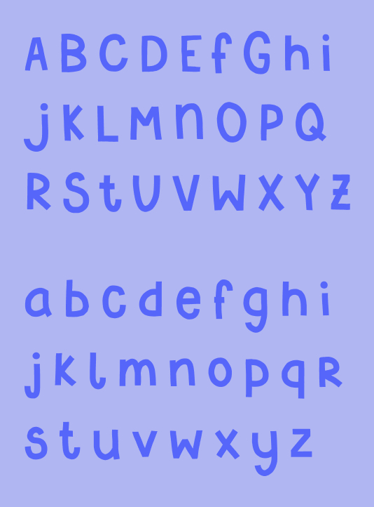 Handwriting-style custom font created for the project to add warmth and a personal, youth-oriented character.