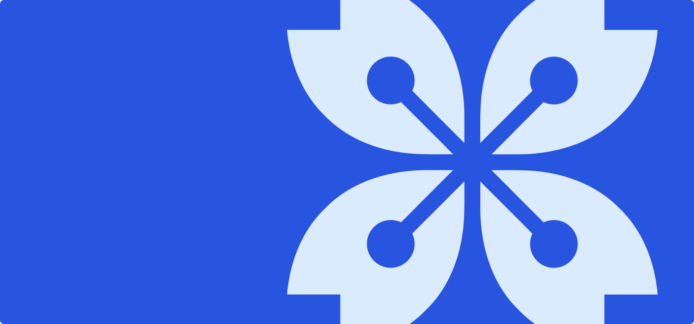 Large Scolaia logo mark in blue used as a brand element