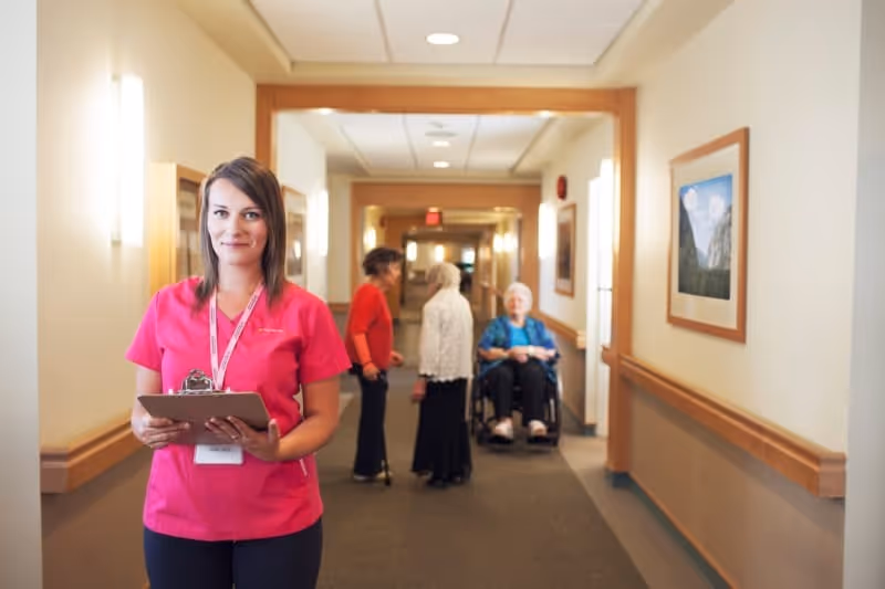 Staff at a care home