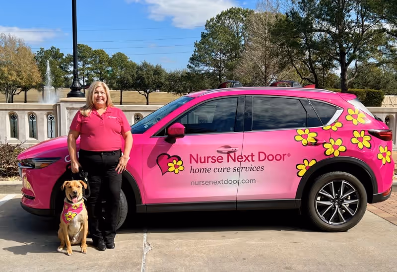 Nurse Next Door pink wrapped car.