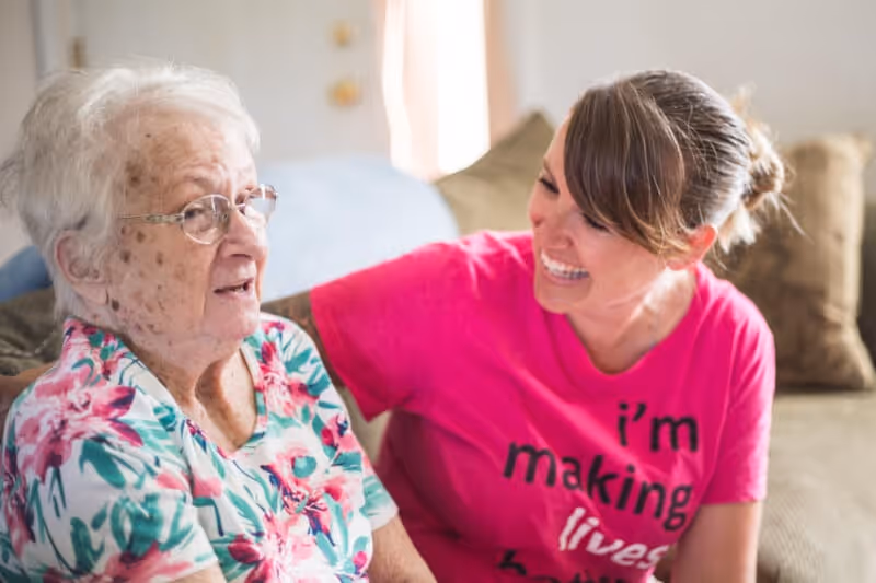 Caregiver with client