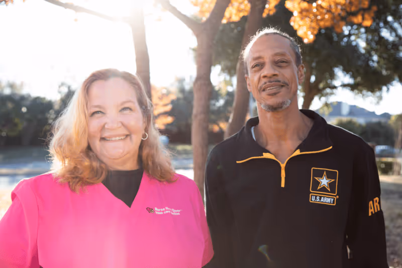 Caregiver and veteran client