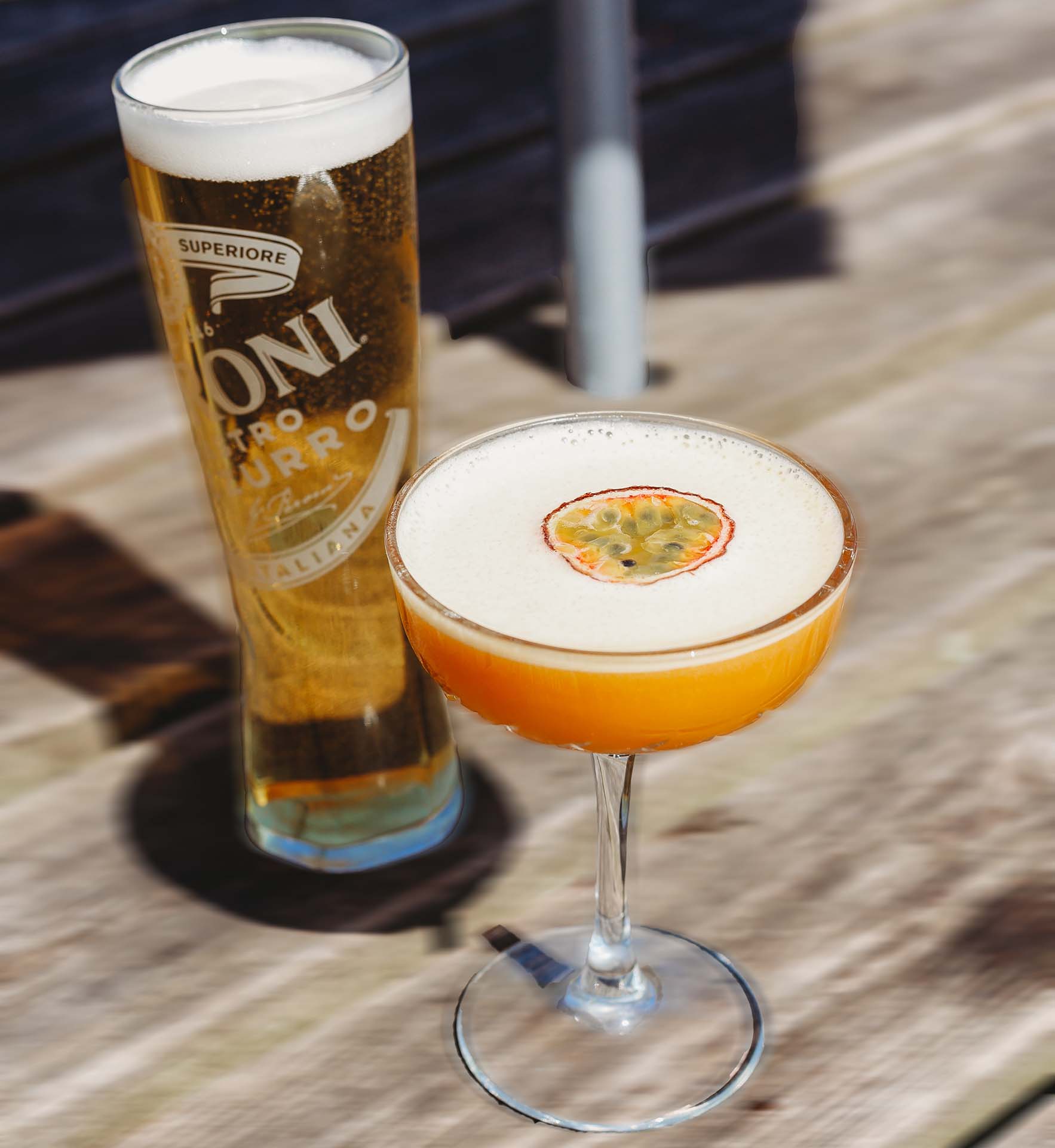 Pint of Peroni & Pornstar Martini
